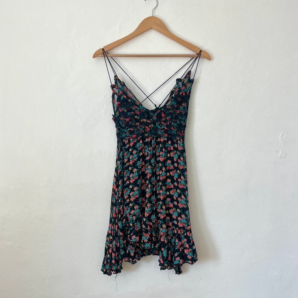 Free People - Printed Adella Mini Slip Dress